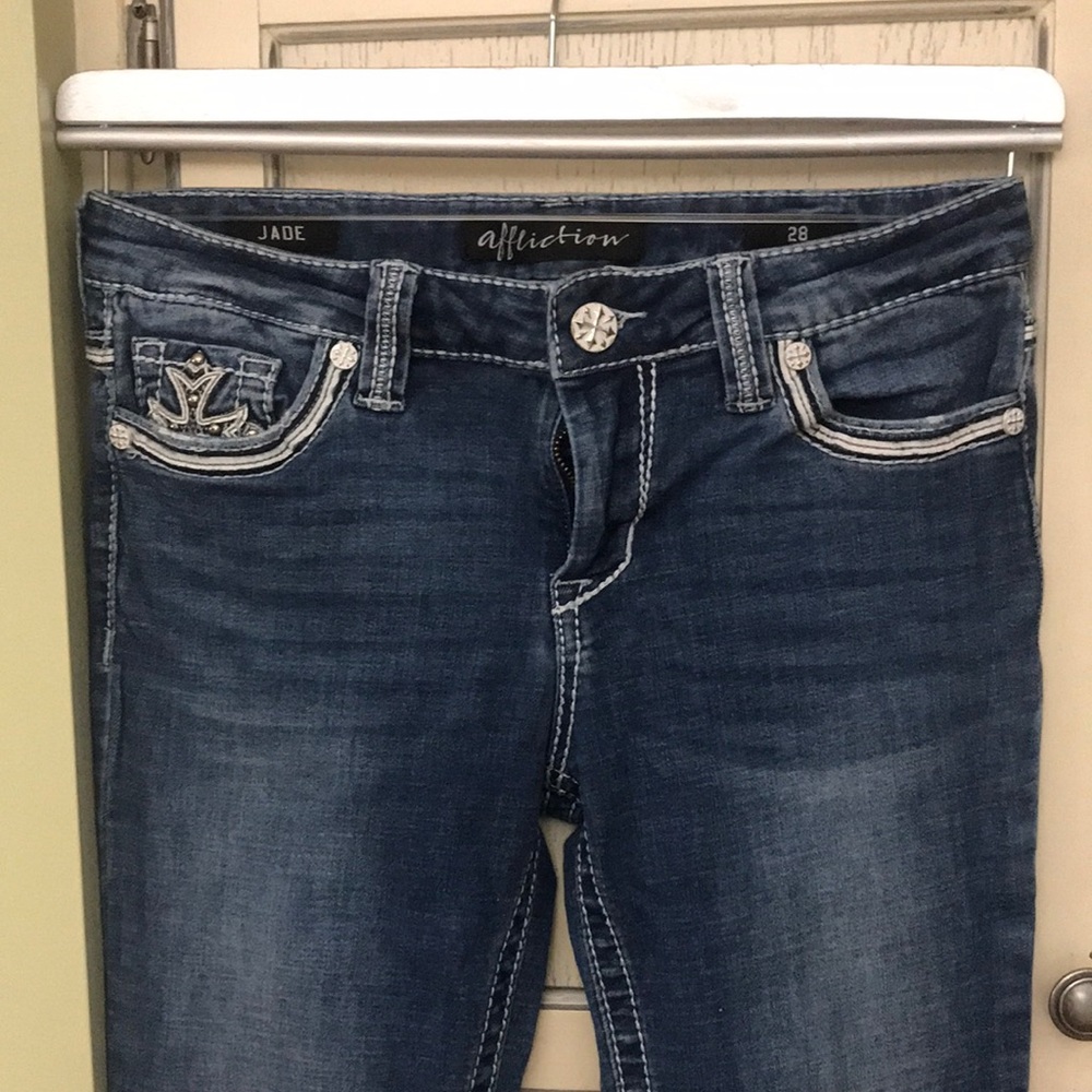 Affliction sz28 bling pockets